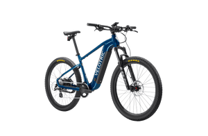 Royal blue Velotric Summit 1 eBike side view, showcasing frame design and tires