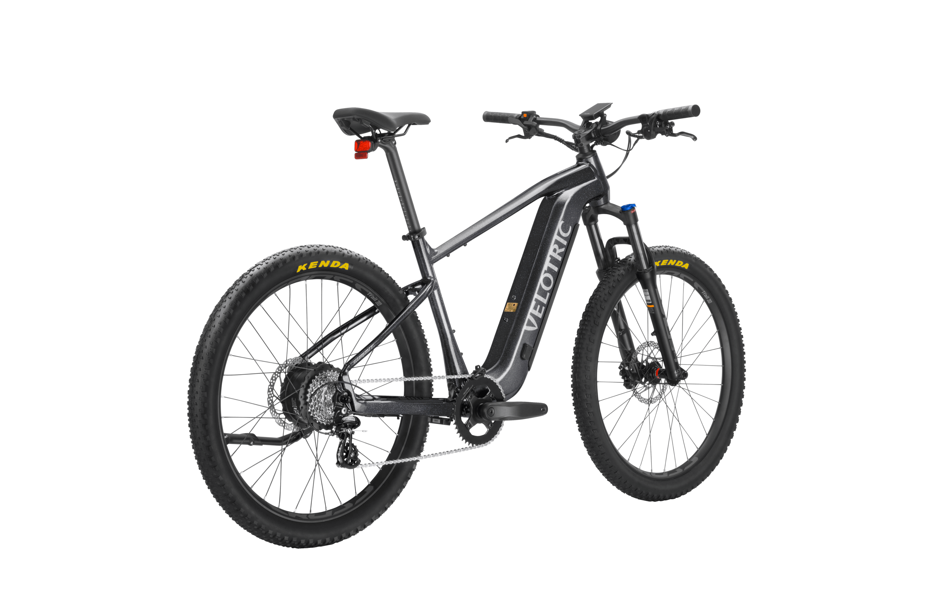 Velotric Summit 1 electric mountain bike in Space Black, side view, isolated on white background