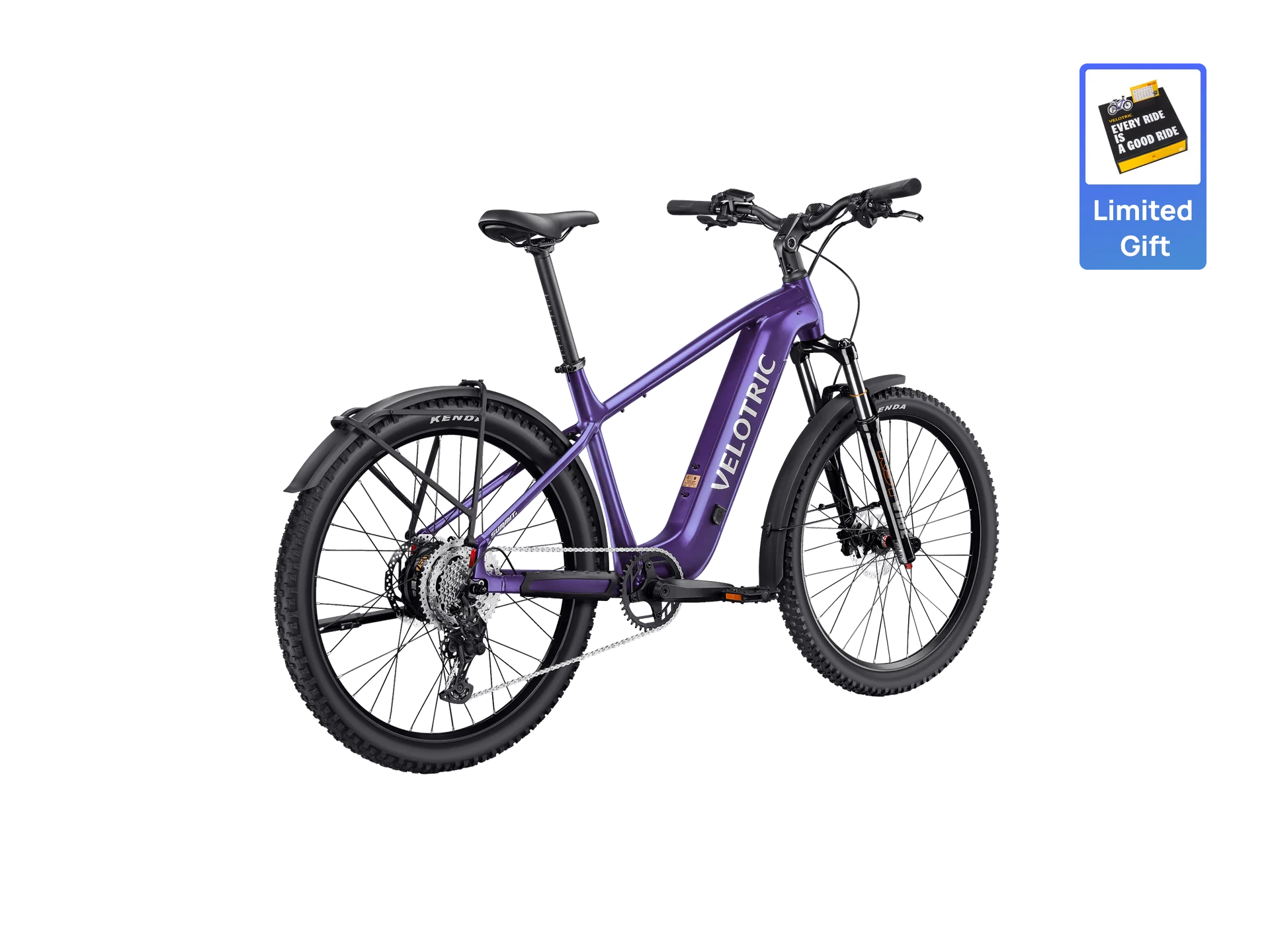 Velotric Summit 2 eBike in Galaxy Purple, side view, showcasing frame design and components
