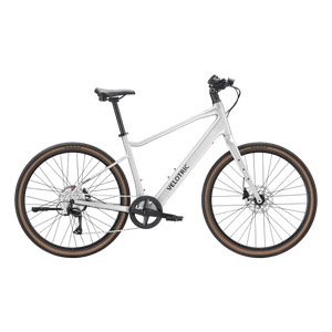Velotric Tempo High Step eBike in Lightning Silver, side view, against a plain background