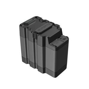 Super73 A-Series 3P e-bike battery, black rectangular casing with visible connector ports, displayed on a white background