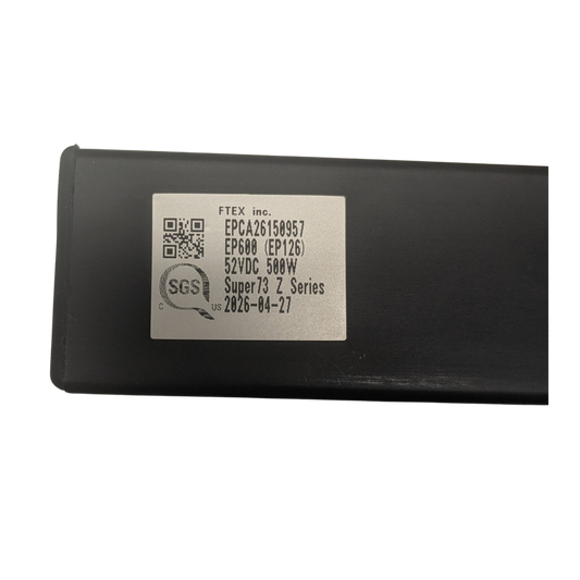 Product image of the eBikeController Super73 Z Series FTEX EP600 EP126 controller, showing the electronic controller unit with labeled ports and wiring for electric bike integration.