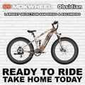 Electric bike Mokwheel Obsidian in sand camo color, side view, displayed on a white background.