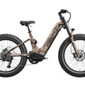 Electric bike Mokwheel Onyx ST in desert camo color, side view, isolated on white background.