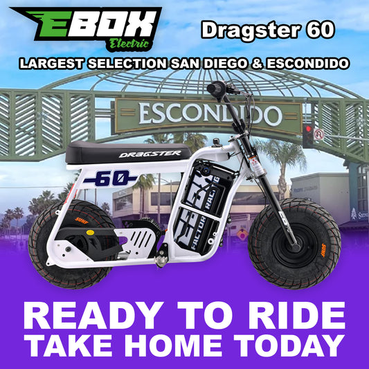 eMOTO Stomp Ebox Dragster 60 - White - Ready to Ride