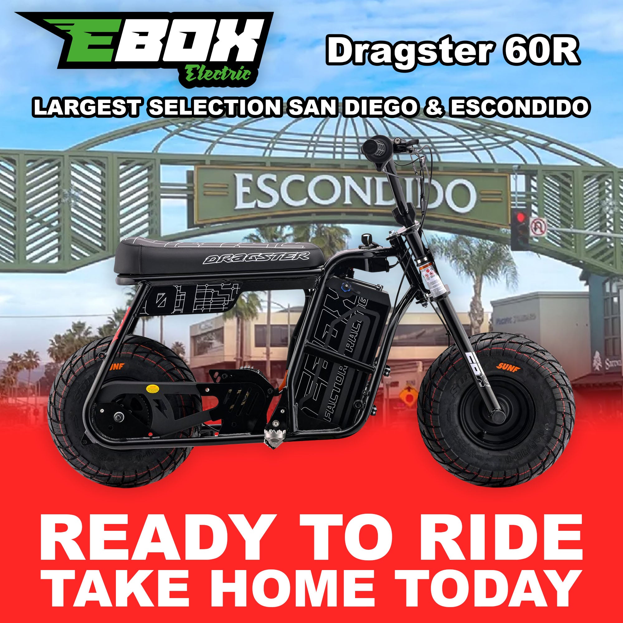 Buy eMOTO Stomp Ebox Dragster 60 R - Black - Ready to Ride Online - In ...