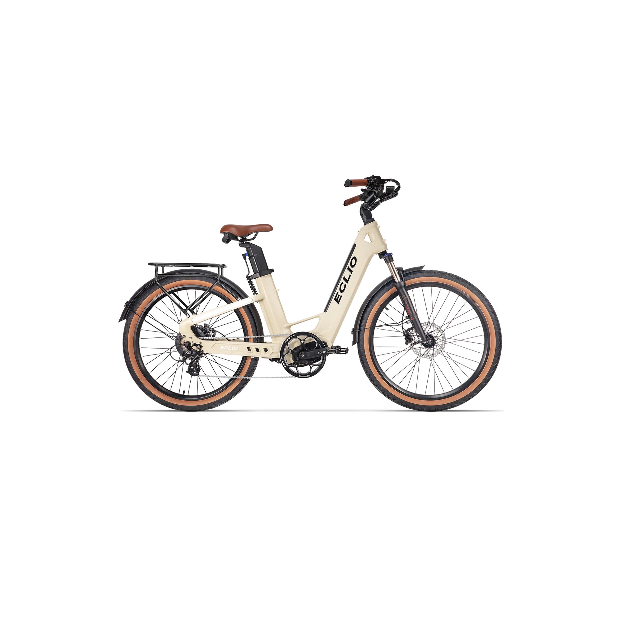 Eclio Lumeo 2 smart lamp in beige color, front view, modern minimalist design
