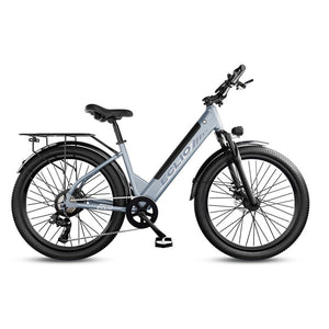 Eclio Otium M5L electric bike in steel blue, side view, showcasing frame design and features