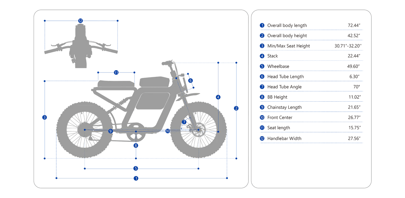 eJOE Bondi Electric e - Moto Style eBike - 48v 750 w eMOTO Fat Tire eBike - Moto Style Bike - EJOE|2861 eBike Super Shop