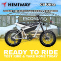 Himiway C5 Ultra eMOTO eBike in white, ready to ride, product image, model R2R, barcode 810206241851