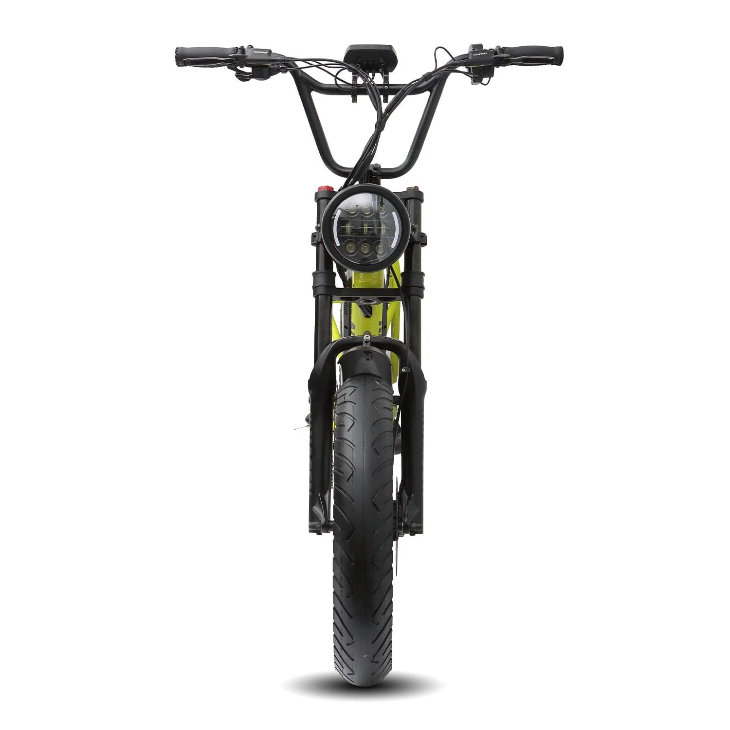 eMOTO eBike Kasen Kabbit 2.0 Plus in Retro Blue, ready to ride, product image with R2R Green 6 background