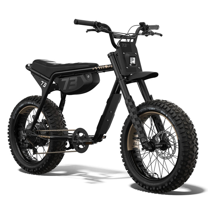 SUPER73 Z Adventure Series SE eBike in Blackout color, shown in its original packaging box