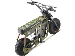 eMOTO EBOX Dragster electric bike in khaki color, side view, displayed on a white background