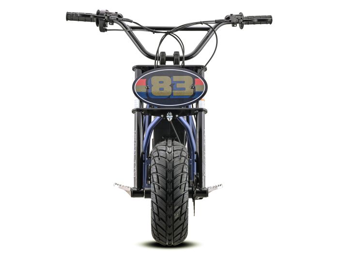 Navy blue eMOTO EBOX Dragster electric bike, side view, showcasing sleek frame and modern design.