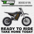 Black eMOTO Ebox 2 V2 electric bike, side view, against a plain background