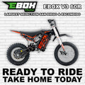 Red eMOTO Ebox V3 60 R electric bike, side view, with R2R Oneway branding