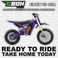eMOTO Ebox V3 60 R electric bike in purple and gold, side view, product image