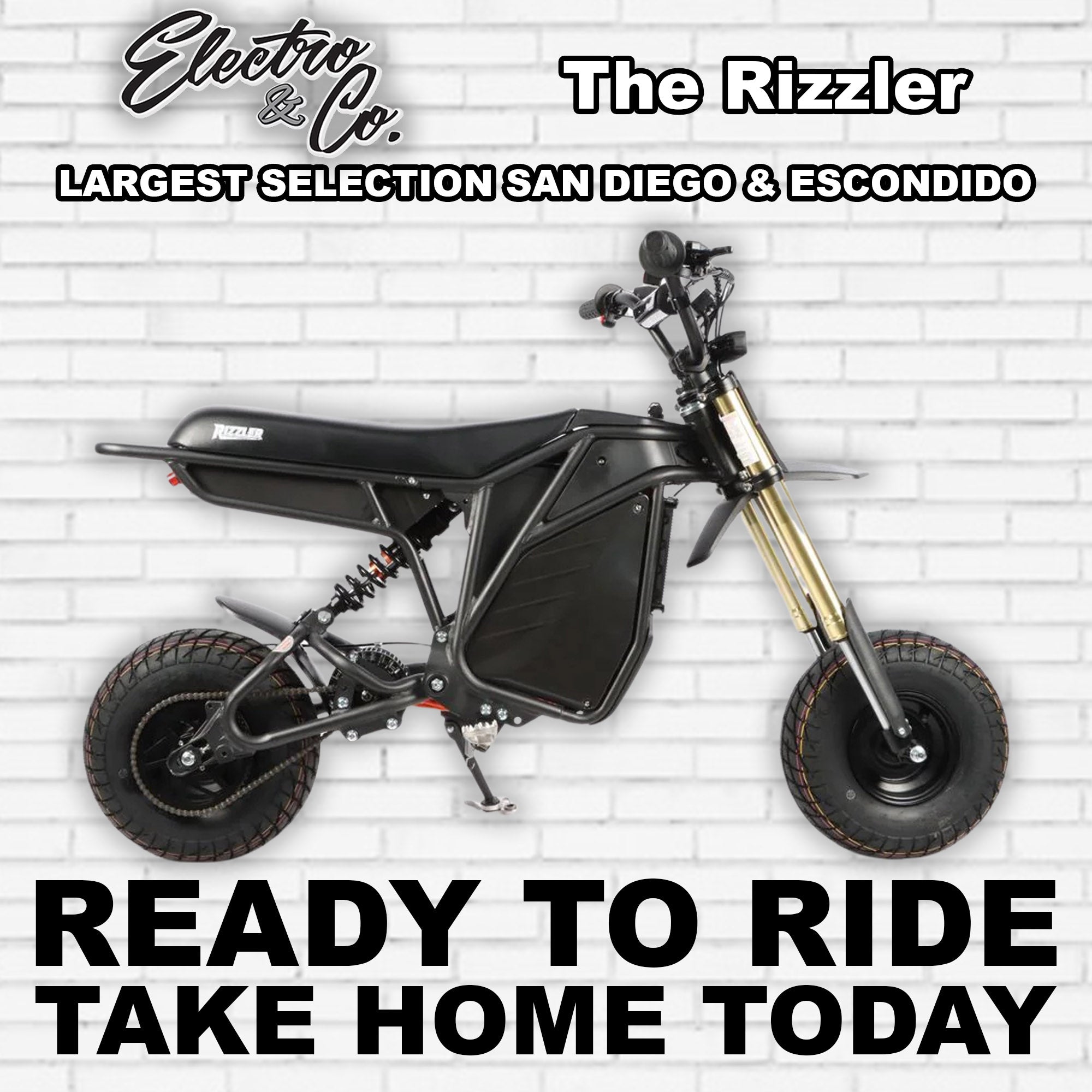 eMOTO Electro & Co The Rizzler electric bike in black, side view, product image
