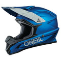 Blue O'Neal 1 SRS eMOTO helmet, size 2X Large, front and side view