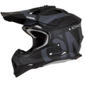 O'Neal 2 SRS eMOTO helmet in medium size, black and grey color, product image showing side view.
