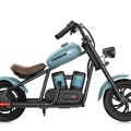 Blue eMOTO Hyper Gogo Challenger 12 Plus electric bike, side view, on a white background