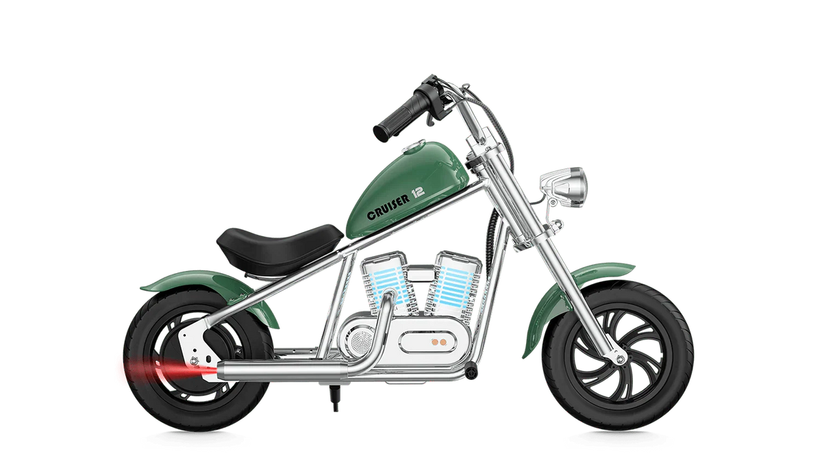 Green eMOTO Hyper Gogo Cruiser 12 Plus electric bike without training wheels, product image, model 587260