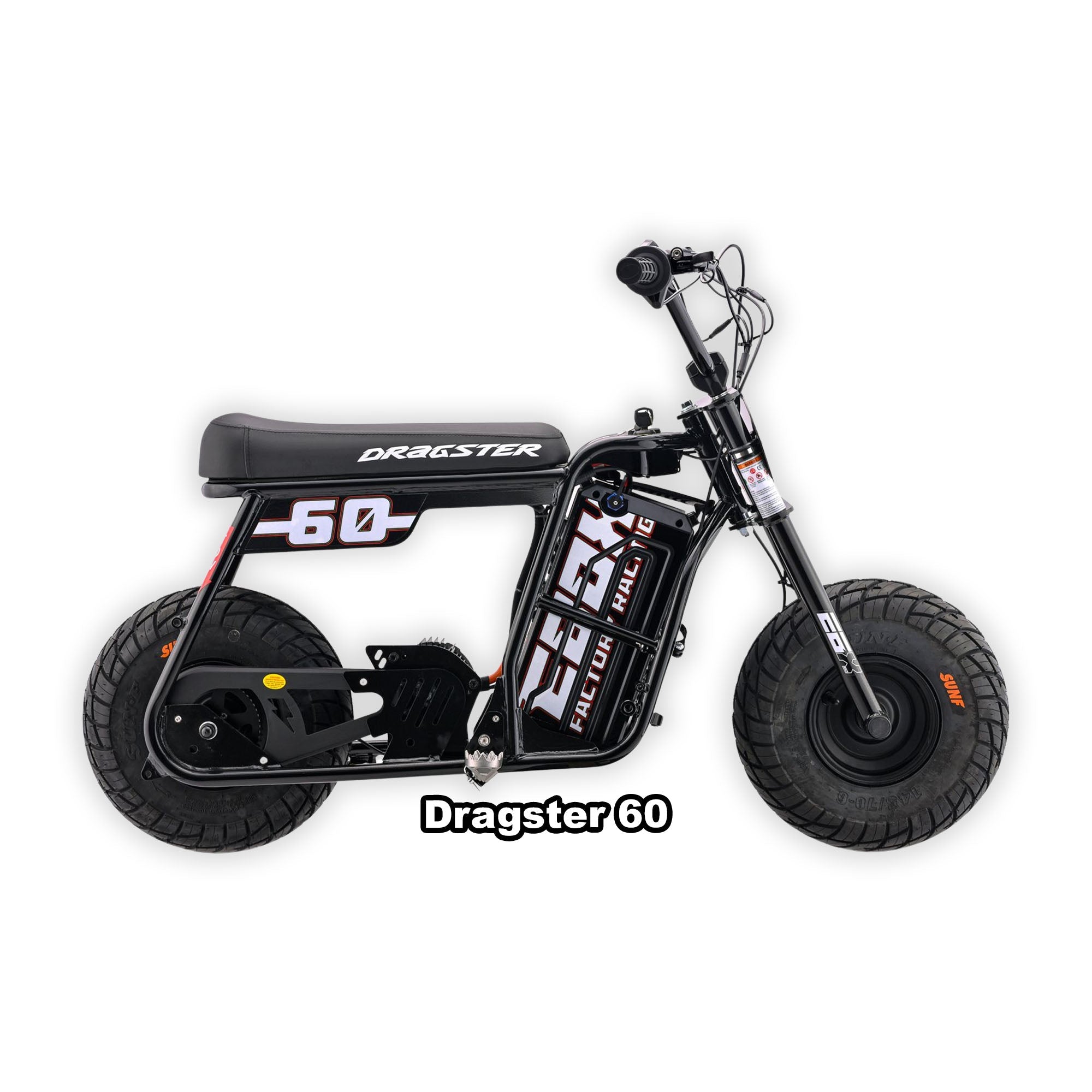 Black eMOTO Stomp Ebox Dragster 60 electric bike in its original box, product image showing the boxed item.