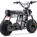 Black eMOTO Stomp Ebox Dragster 60 electric bike, ready to ride, side view against a plain background