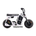 eMOTO Stomp Ebox Dragster 60 R electric bike in white, shown in its original packaging box