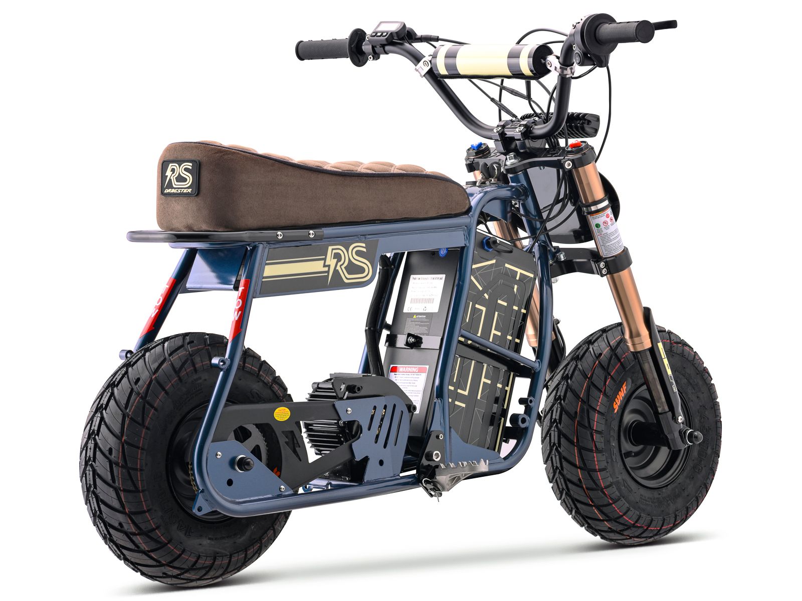 Navy eMOTO Stomp Ebox Dragster RS electric bike in its original box, product image number 7