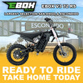Black eMOTO Stomp Ebox V3 72 RS electric bike, side view, ready to ride, against a plain background