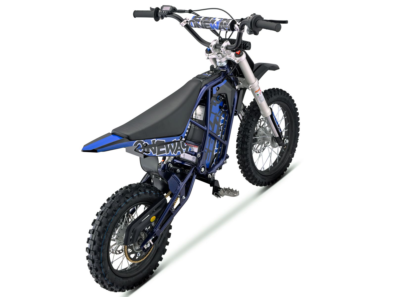 eMOTO Stomp Ebox V3 72 RS electric bike in Oneway Blue color, shown in its box with packaging, product image