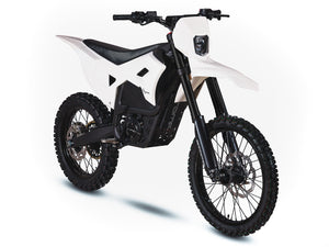 eMOTO Stomp Haywire electric bike in white, shown in its box