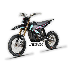 Blue Surron Hyper Bee eMOTO electric bike in its box, product image, front view
