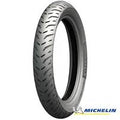 A 17-inch Michelin eMOTO tire, size 100/80-17, shown in a product display.