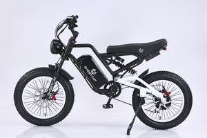 White eMOTO GHOSTCAT F3.2 electric scooter, 1500W model, side view on white background