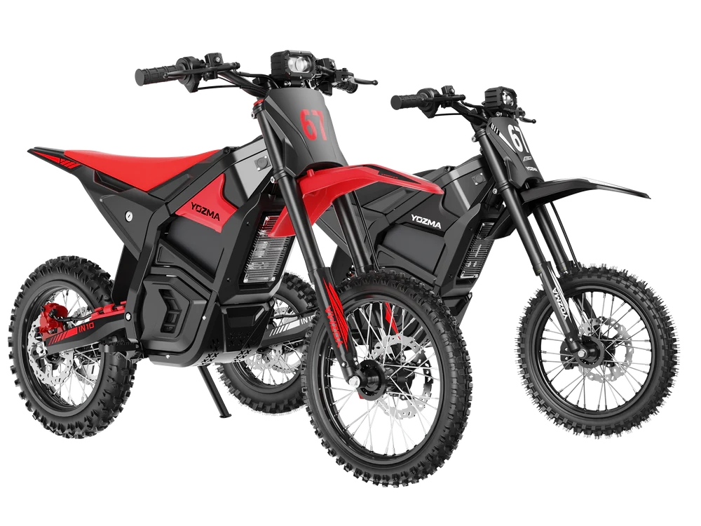 Electric scooter eMOTO Yozma IN 10 in black, side view, displayed on a white background.