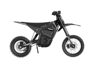 Black eMOTO Yozma IN 10 electric scooter, side view, against a plain background