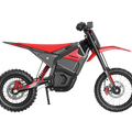 Red eMOTO Yozma IN 10 electric scooter, side view, on a white background