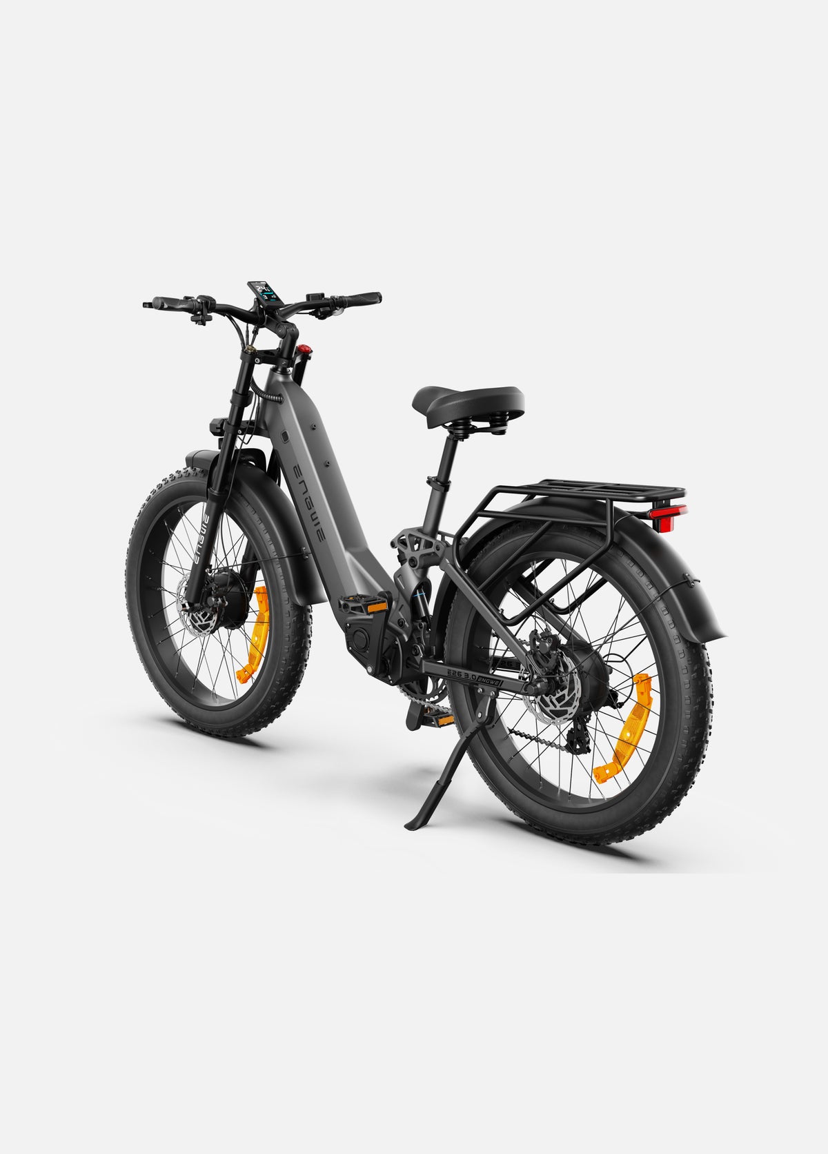 ENGWE E26 3.0 electric bike in graphite grey, side view, showcasing frame, wheels, and battery