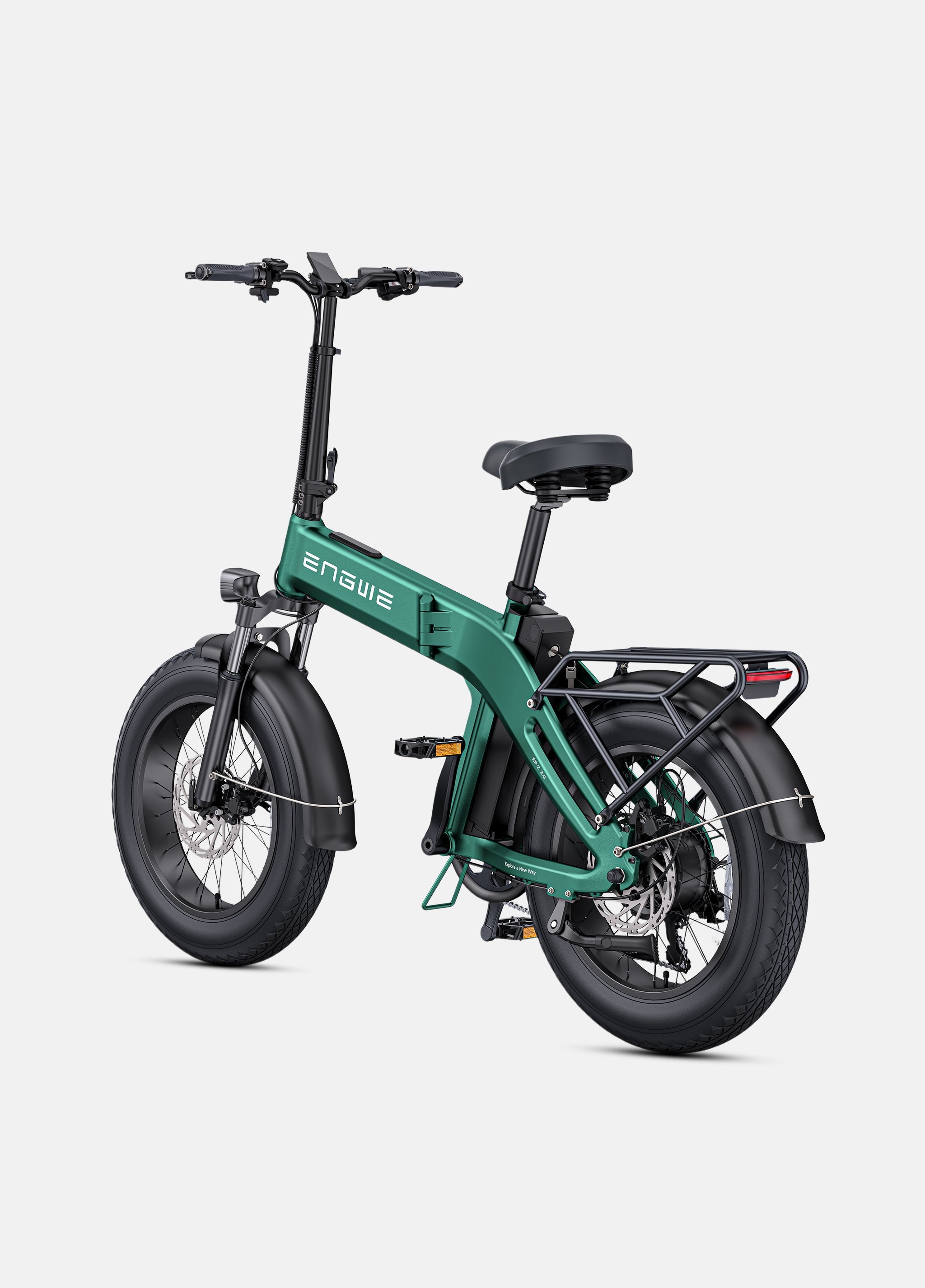 ENGWE EP-2 3.0 electric bike in Forest Green color, side view, displayed outdoors with a forest background.