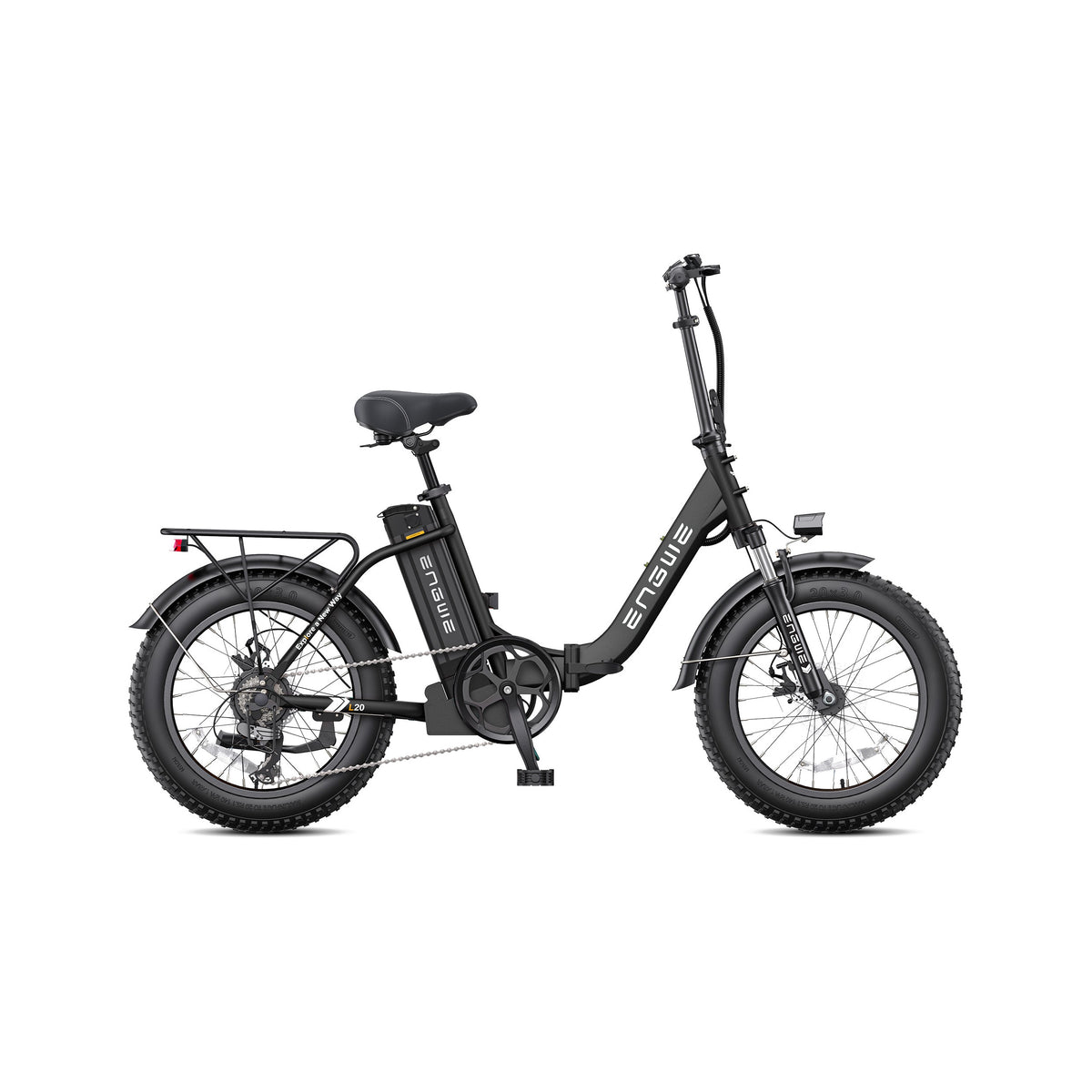 ENGWE L20 2.0 electric bike in Onyx Black, side view, displayed against a plain background