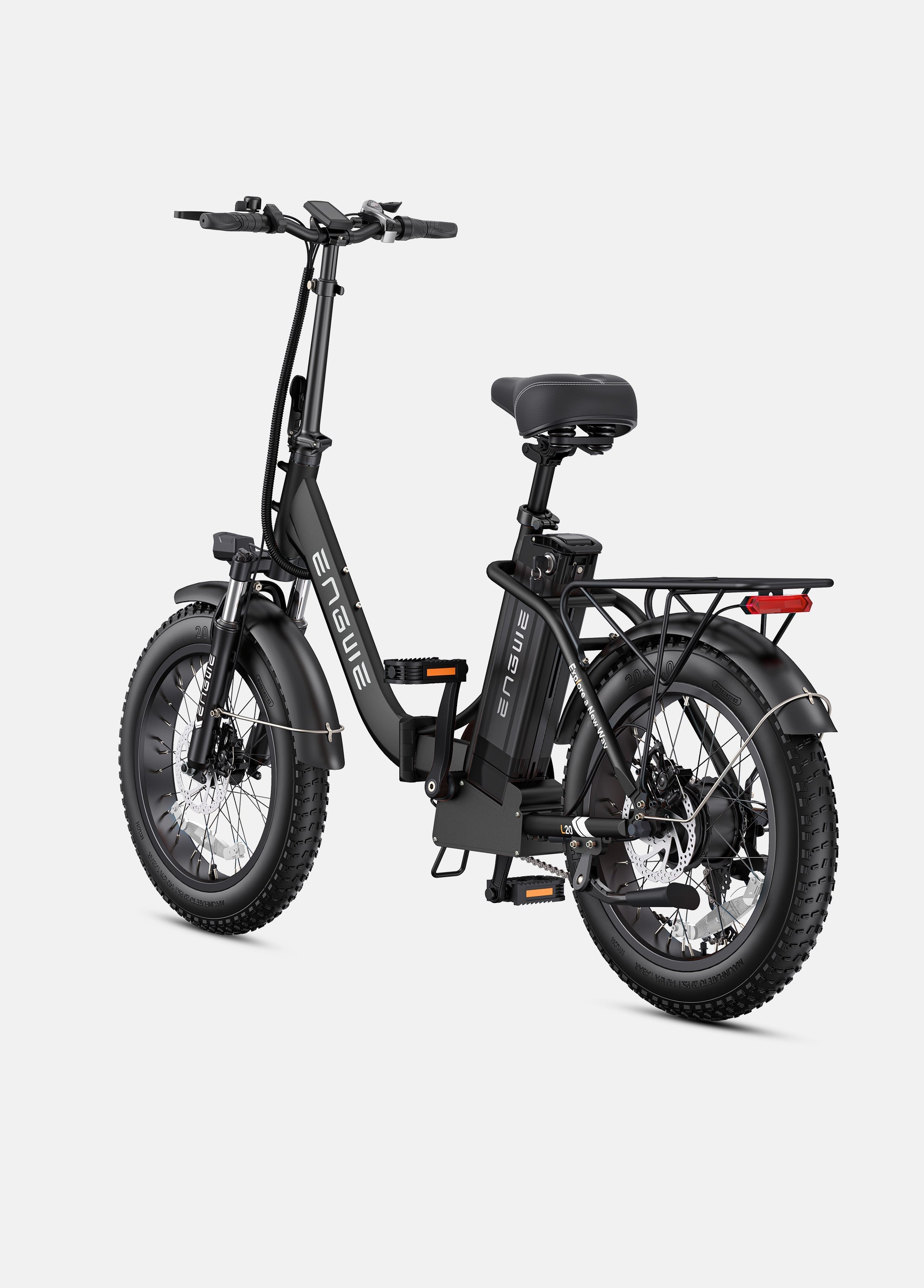 ENGWE L20 2.0 electric bike in Onyx Black, side view, displayed against a plain background