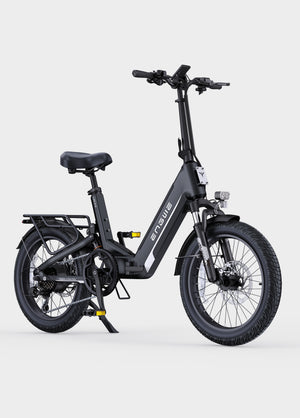 ENGWE L20 3.0 electric bike in black, side view, showcasing its frame, wheels, and battery.