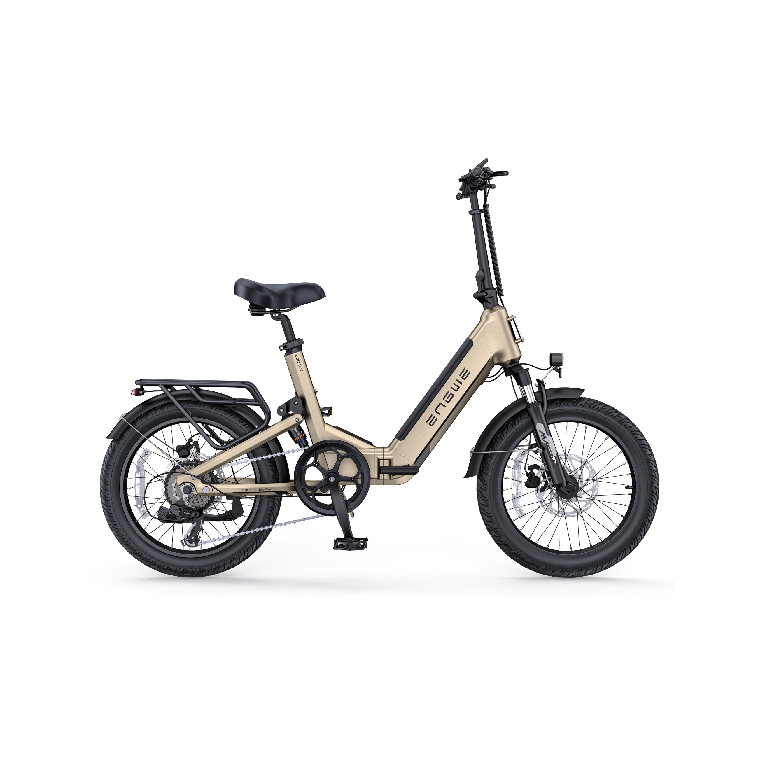 ENGWE L20 3.0 electric bike in champagne color, side view, displayed on a white background