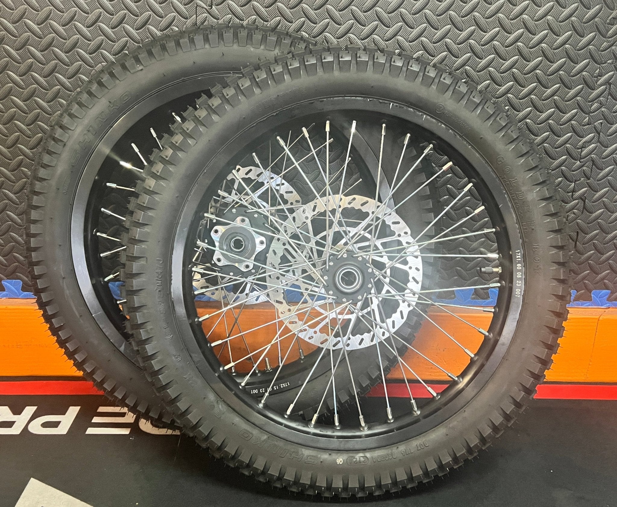 Eride eMoto Wheel Set Shinko 241 Dual Sport 17"/17" Front & Rear Wheel & Tire Set for Moto Bikes *Does not include rotor or sprocket* - Eride Wheel & Tire Set - EBIKE|2731 eBike Super Shop