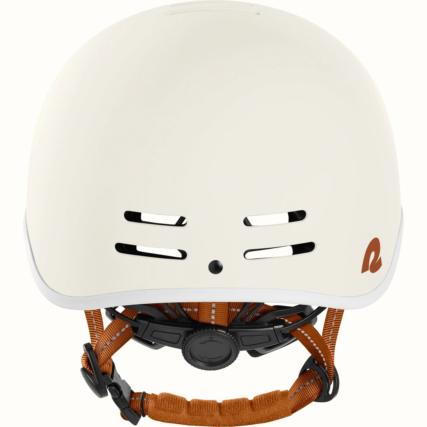 Matte eggshell Retrospec Remi eBike helmet, side view, with adjustable straps and ventilation holes