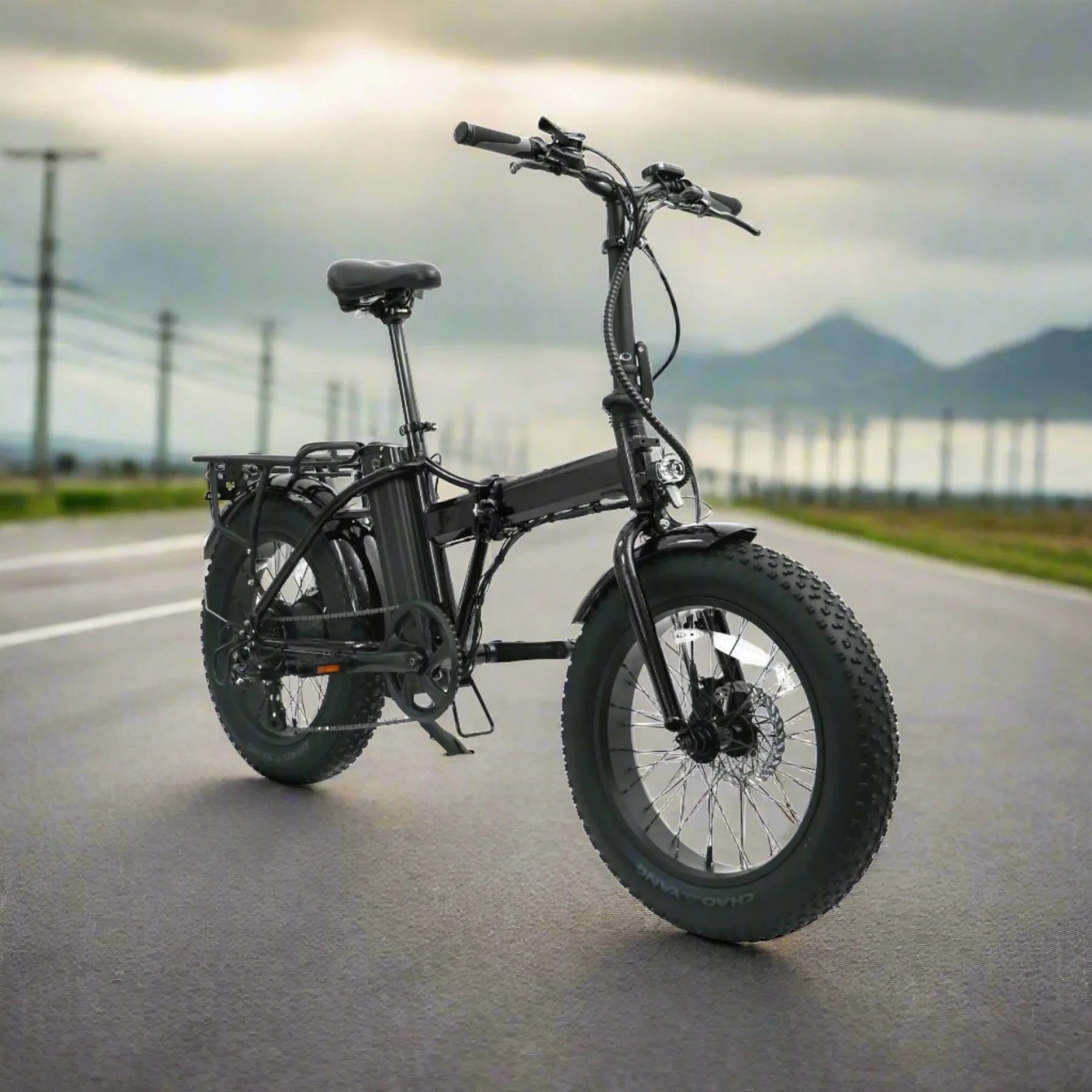 EUNORAU E - FAT - MN 500w Folding eBike 20x4 Fat Electric Folding eBike - Folding eBike - EUNOR|FOLDI|BLACK|0353 eBike Super Shop