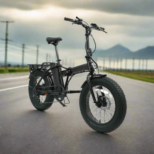 EUNORAU E - FAT - MN 500w Folding eBike 20x4 Fat Electric Folding eBike - Folding eBike - EUNOR|FOLDI|BLACK|0353 eBike Super Shop