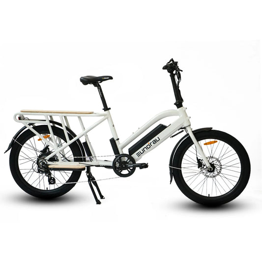 EUNORAU Max Cargo 750w Step Thru eBike 24x2.4 Road Electric Cargo eBike - Cargo eBike - EUNOR|CARGO|WHITE14AH|0359 eBike Super Shop